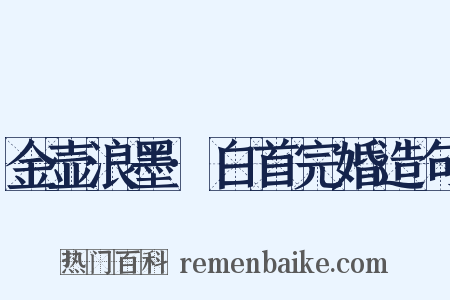 金壶浪墨·白首完婚造句是什么意思的图片